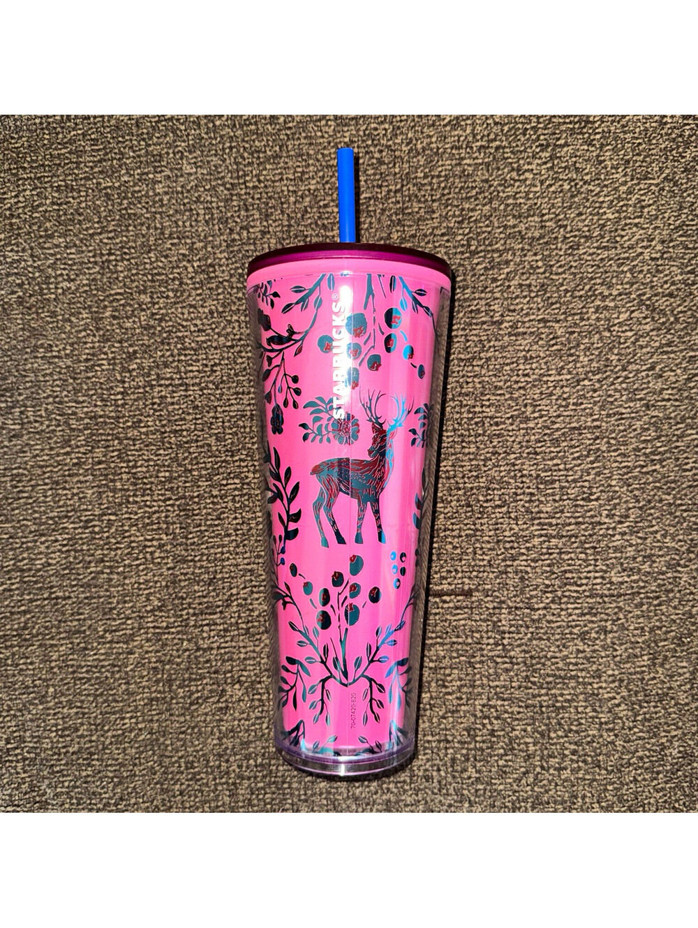 Starbucks 2022 Pink Woodland Deer Color Changing Tumbler 24oz Holiday